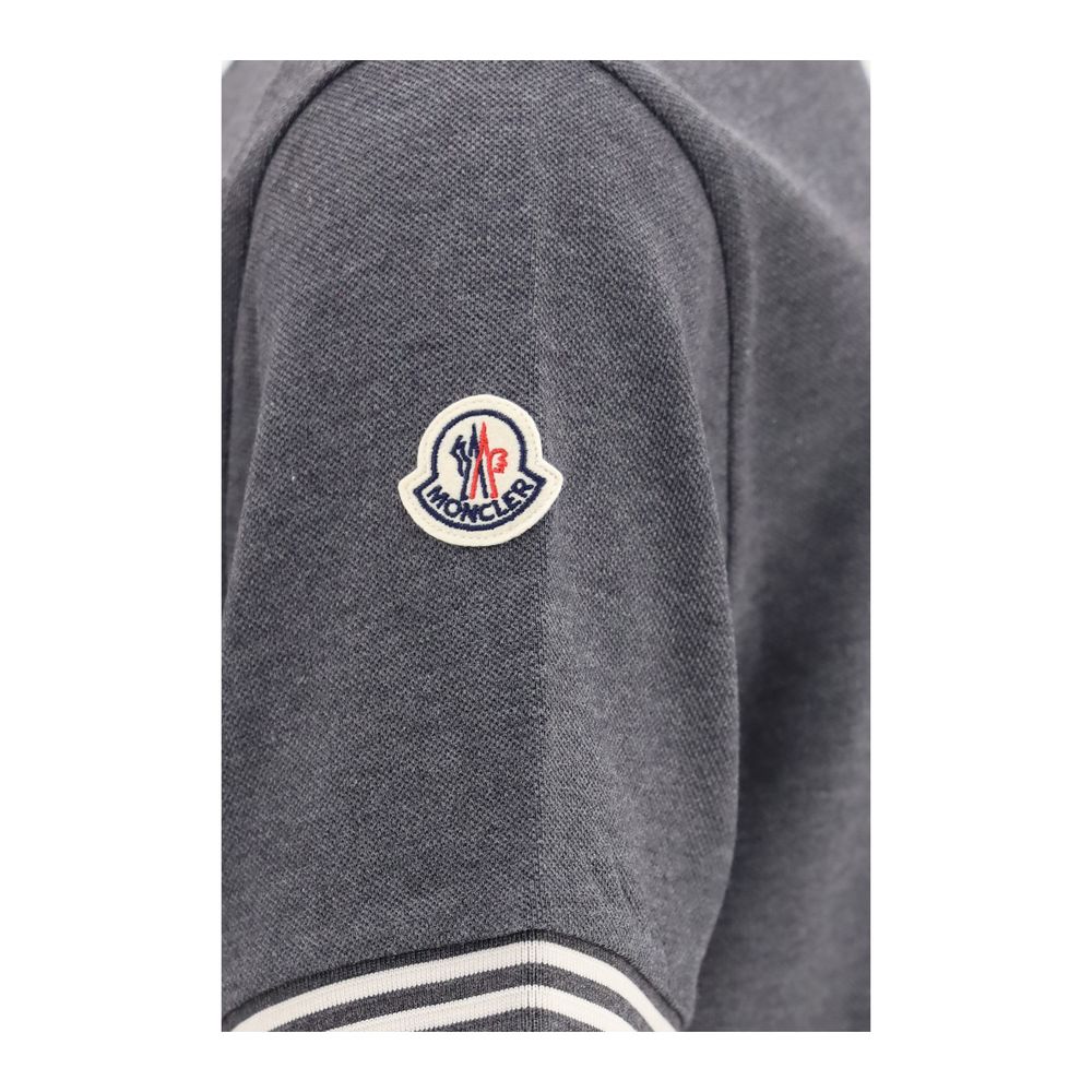 Moncler Gray Cotton Polo Shirt | Regal Royce