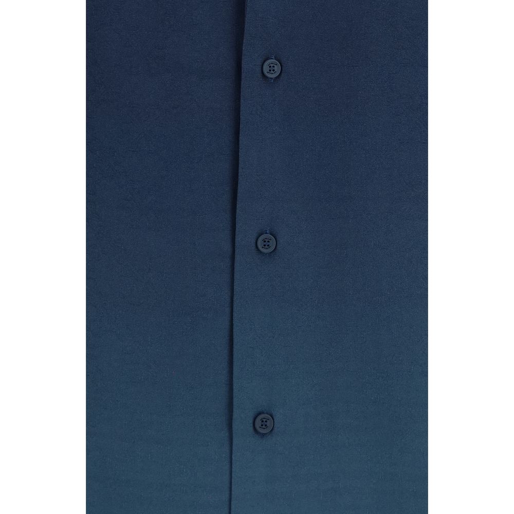 Off-White Blue Viscose Pattern Shirt | Regal Royce
