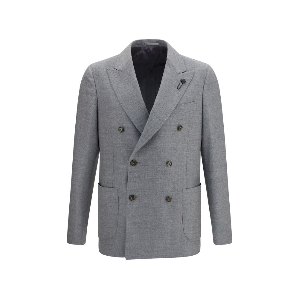 Lardini Gray Wool Oves Aries Full-Length Jacket | Regal Royce
