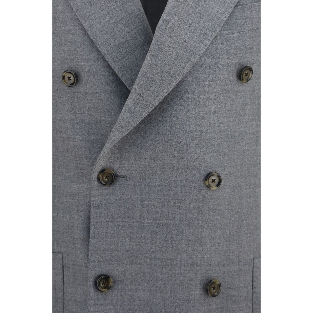 Lardini Gray Wool Oves Aries Full-Length Jacket | Regal Royce