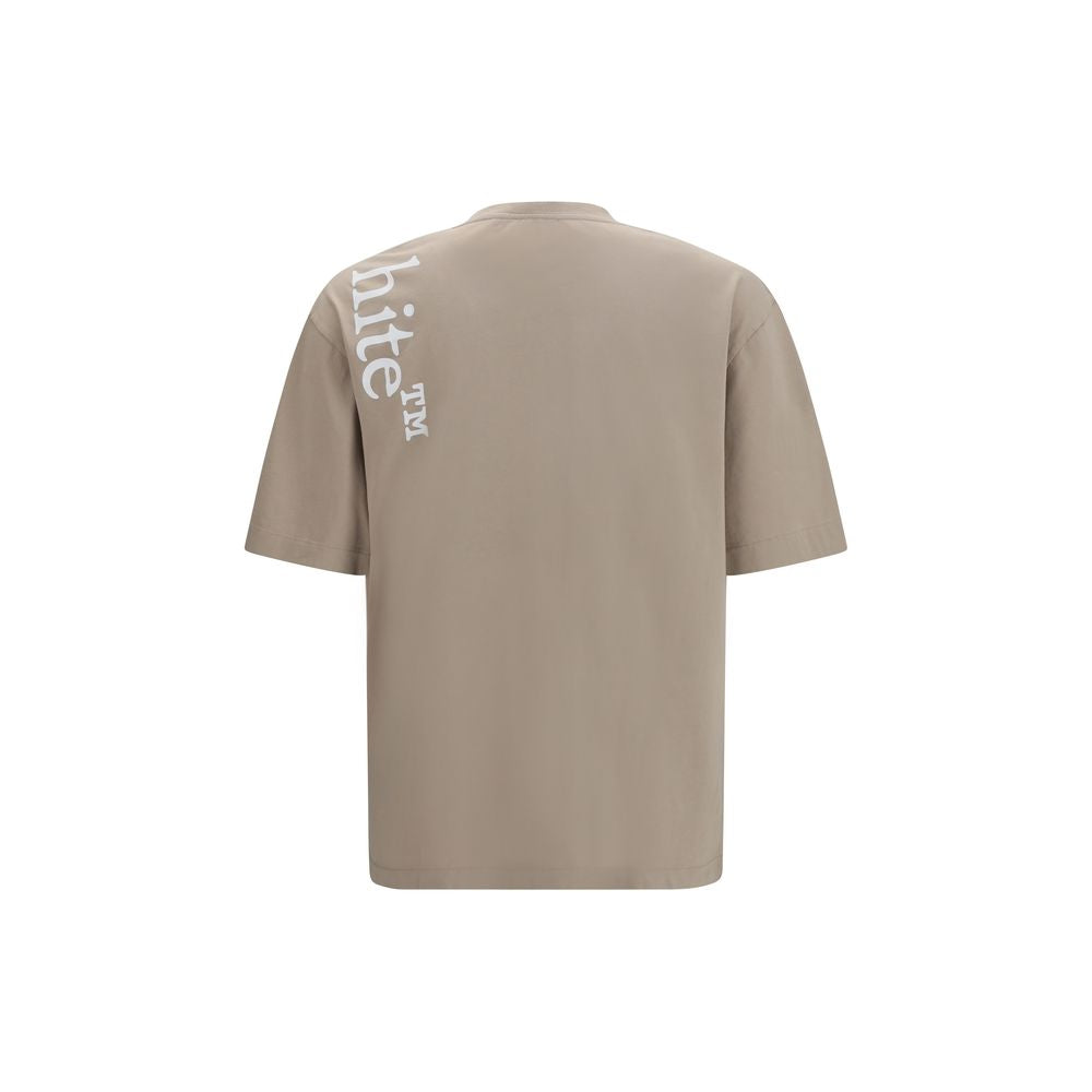 Off-White Beige Cotton T-Shirt | Regal Royce