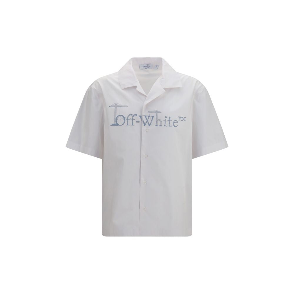 Off-White White Cotton Pattern Shirt | Regal Royce