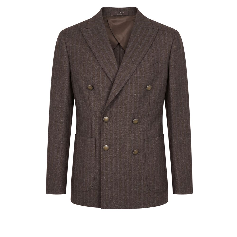 Peserico Brown Wool Men Jacket | Regal Royce
