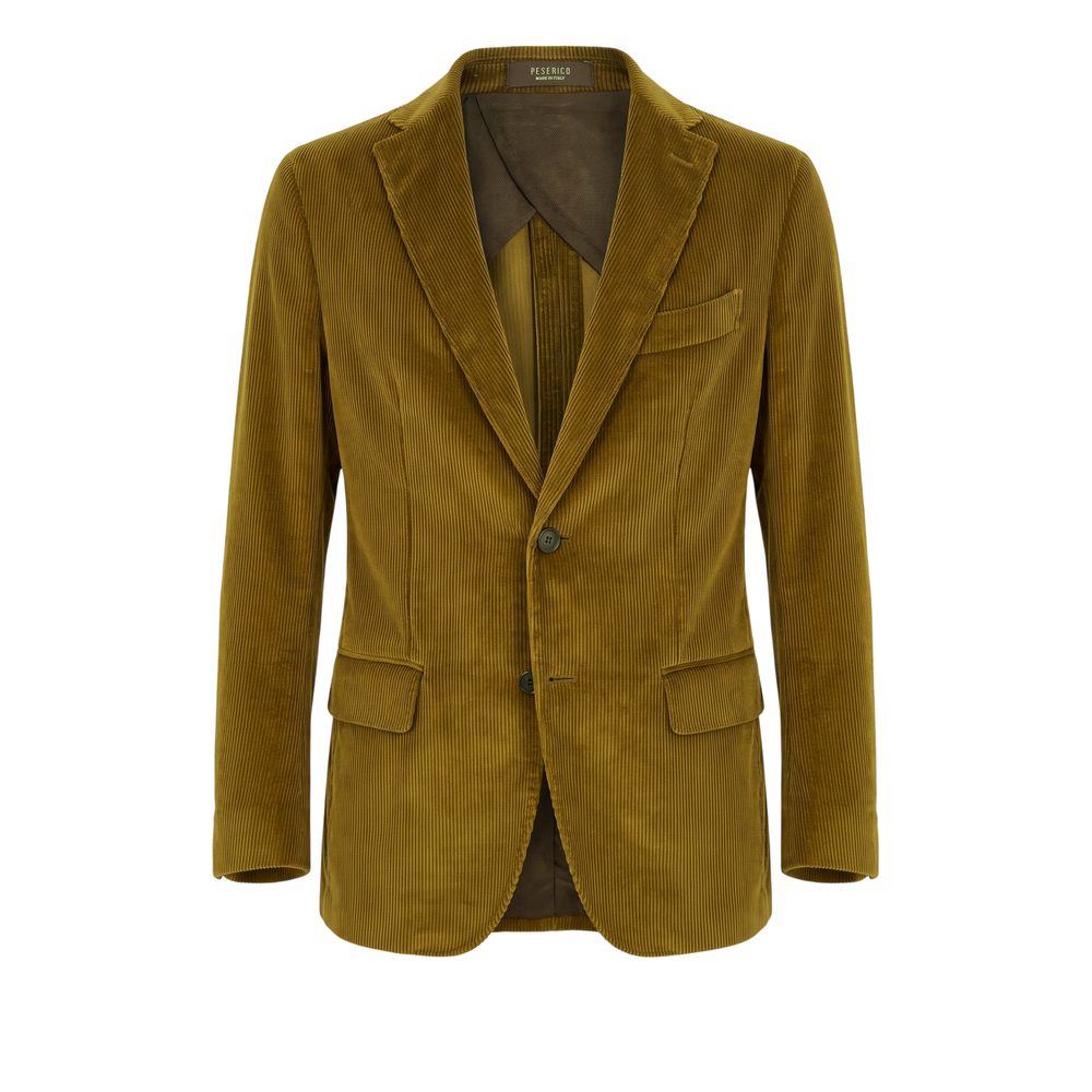 Peserico Green Cotton Men Jacket | Regal Royce