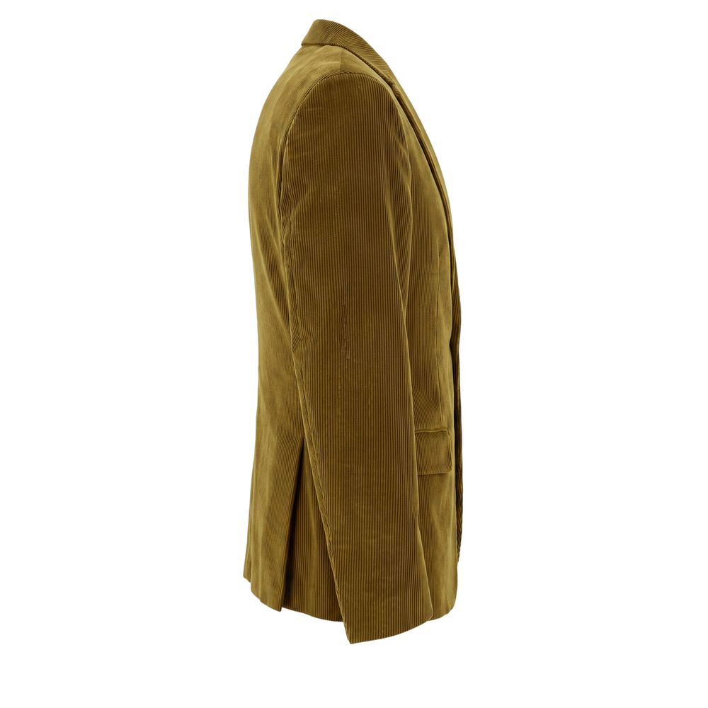 Peserico Green Cotton Men Jacket | Regal Royce