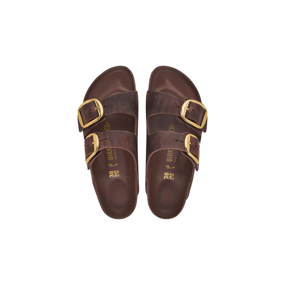Birkenstock Brown Leather Flat Sandals | Regal Royce