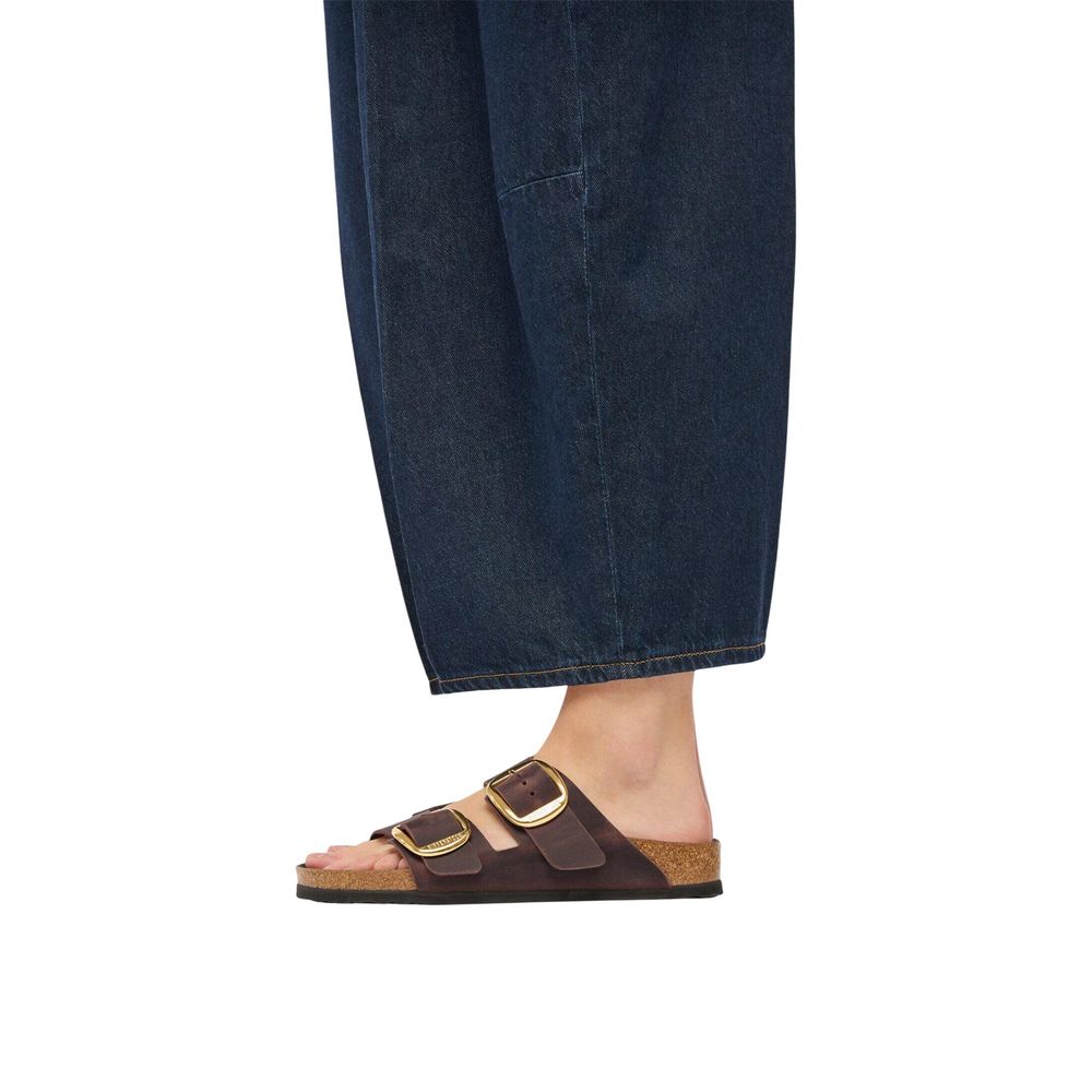 Birkenstock Brown Leather Flat Sandals | Regal Royce
