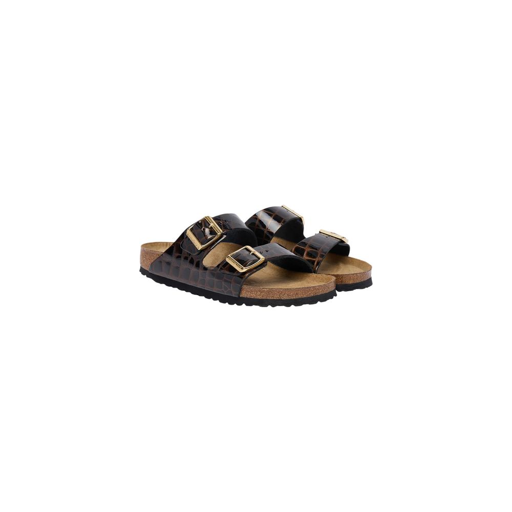 Birkenstock Black Leather Flat Sandals | Regal Royce