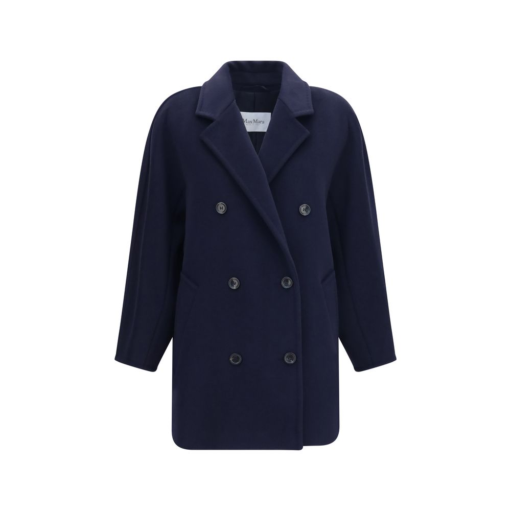 Max Mara Blue Wool Oves Aries Full-Length Jacket | Regal Royce