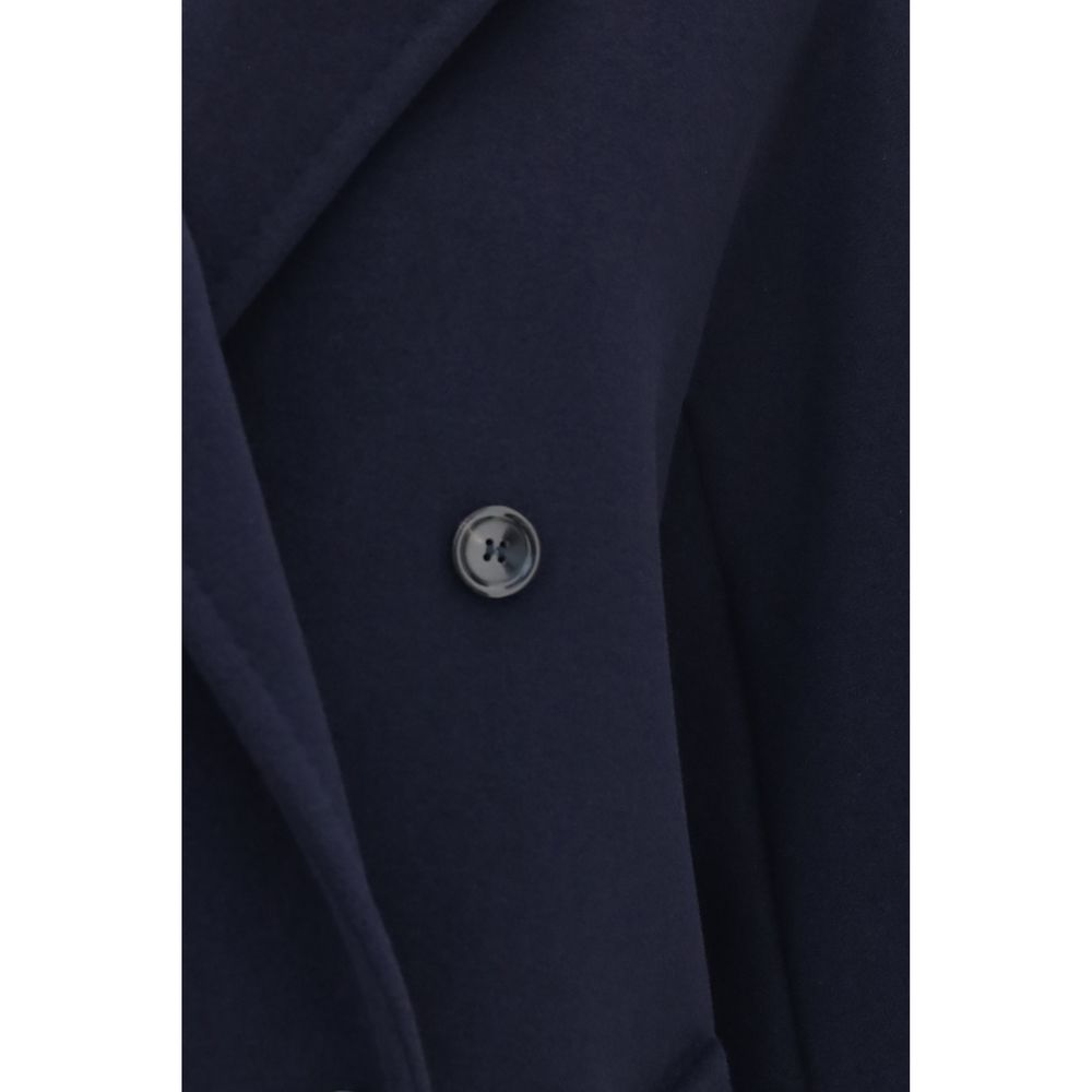 Max Mara Blue Wool Oves Aries Full-Length Jacket | Regal Royce