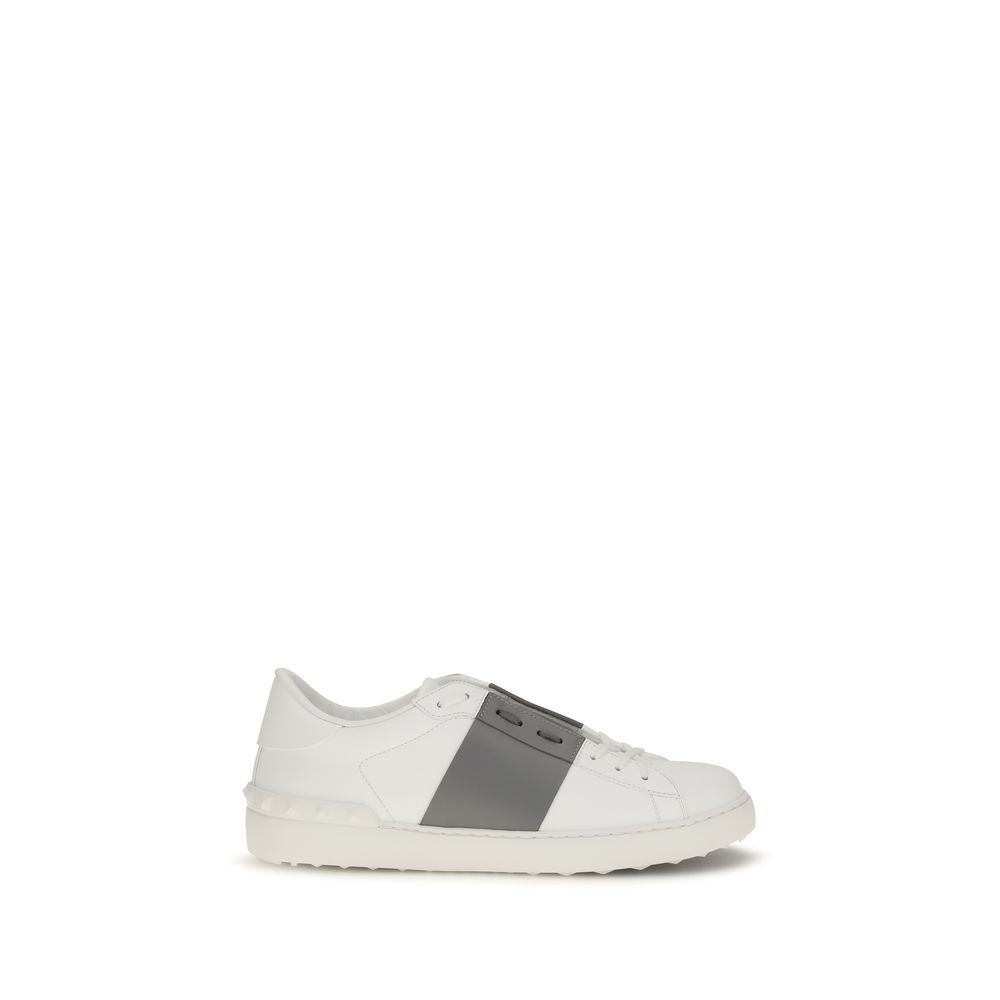Valentino Garavani Silver Calf Leather Bos Taurus Low Top Sneakers | Regal Royce