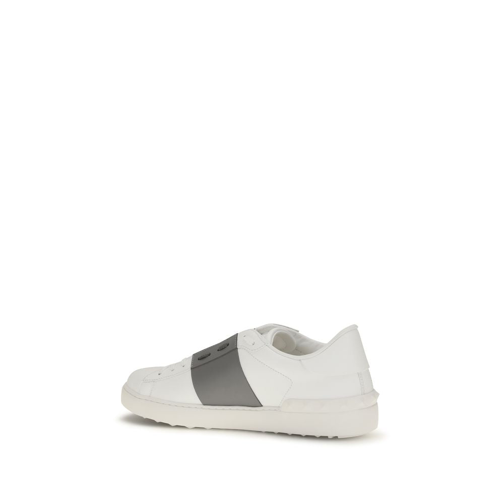 Valentino Garavani Silver Calf Leather Bos Taurus Low Top Sneakers | Regal Royce