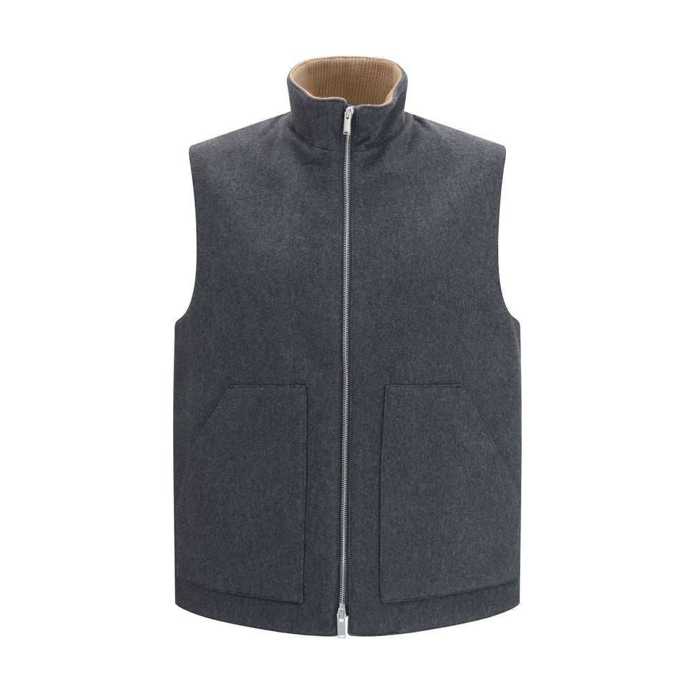 Lardini Gray Wool Oves Aries Sleeveless Jacket | Regal Royce
