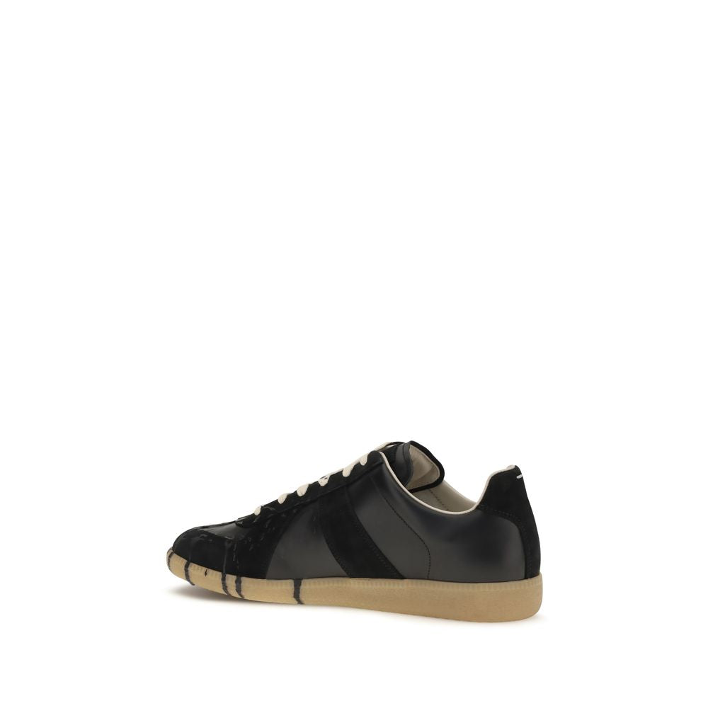 Maison Margiela Black Suede Leather Athletic Sneakers | Regal Royce