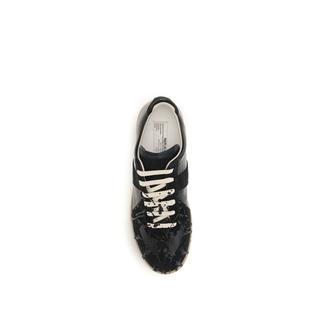 Maison Margiela Black Suede Leather Athletic Sneakers | Regal Royce