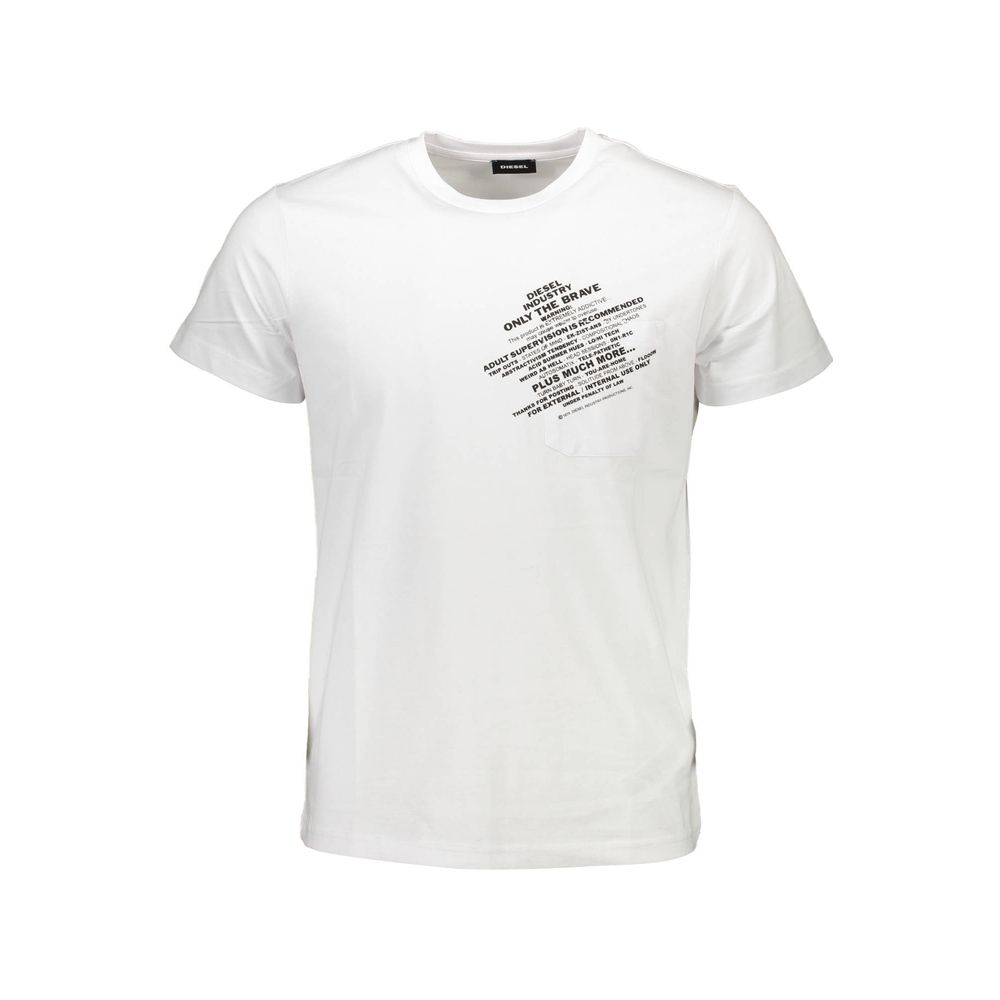 Diesel White Cotton Mens T-Shirt | Regal Royce
