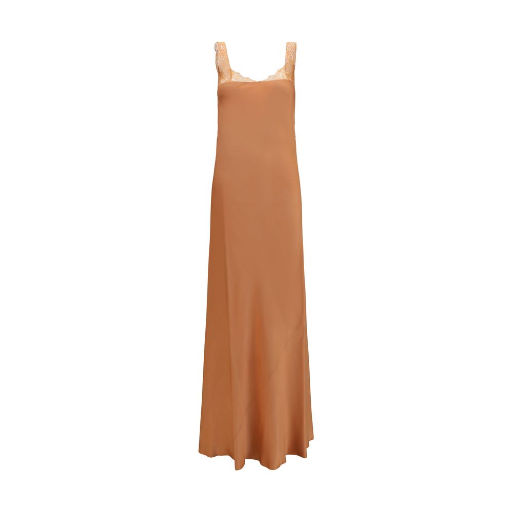 Forte_Forte Beige Acetate Long Dress | Regal Royce