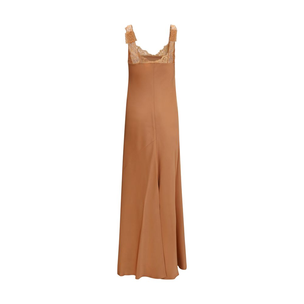 Forte_Forte Beige Acetate Long Dress | Regal Royce