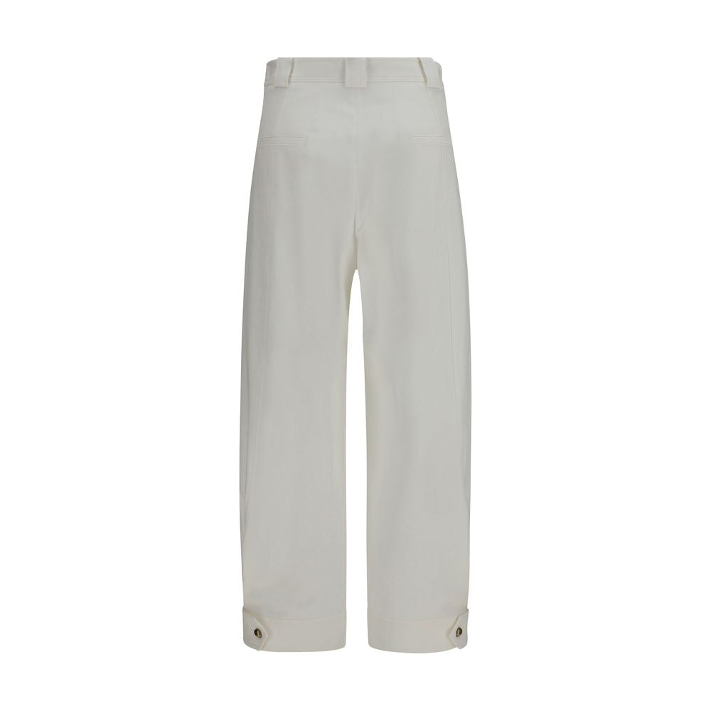 Max Mara White Cotton Cropped Pants | Regal Royce