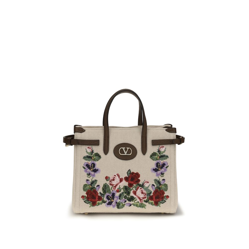 Valentino Garavani Beige Linen Shoulder Bag | Regal Royce