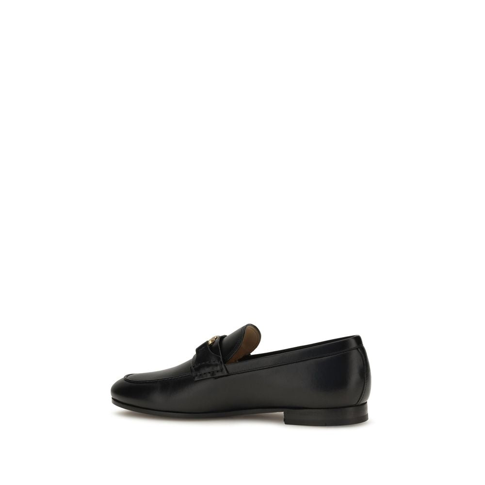 Valentino Garavani Black Calf Leather Bos Taurus Slip-On Loafers | Regal Royce