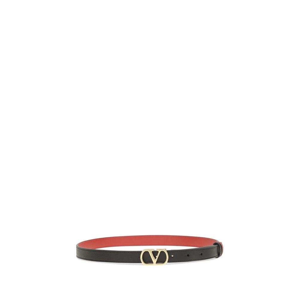 Valentino Garavani Black Calf Leather Bos Taurus Regular Belt | Regal Royce