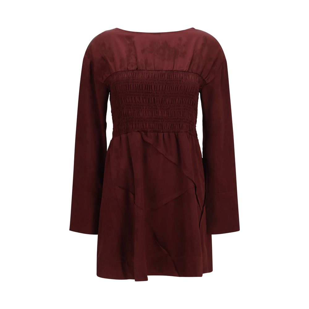 Ganni Bordeaux Acetate Casual Dress | Regal Royce