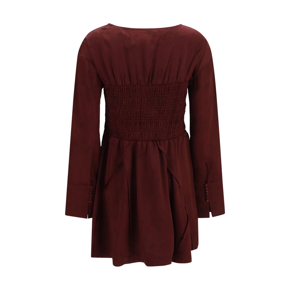 Ganni Bordeaux Acetate Casual Dress | Regal Royce