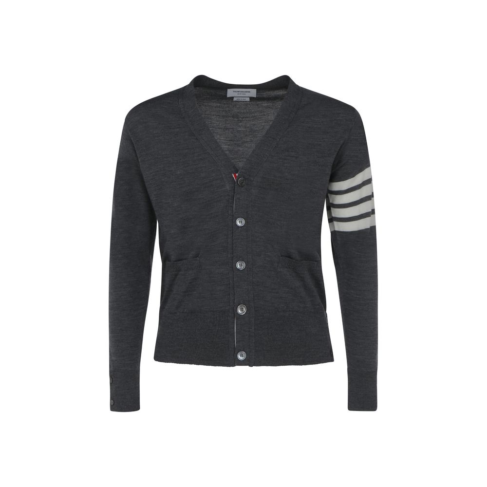 Thom Browne Gray Wool Oves Aries Cardigan | Regal Royce