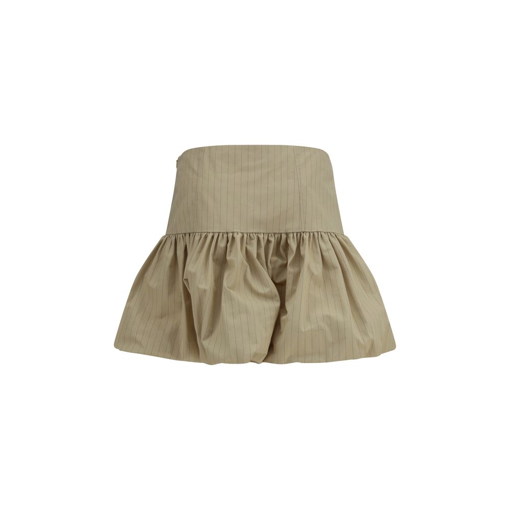 Ganni Beige Cotton Mini Skirt | Regal Royce