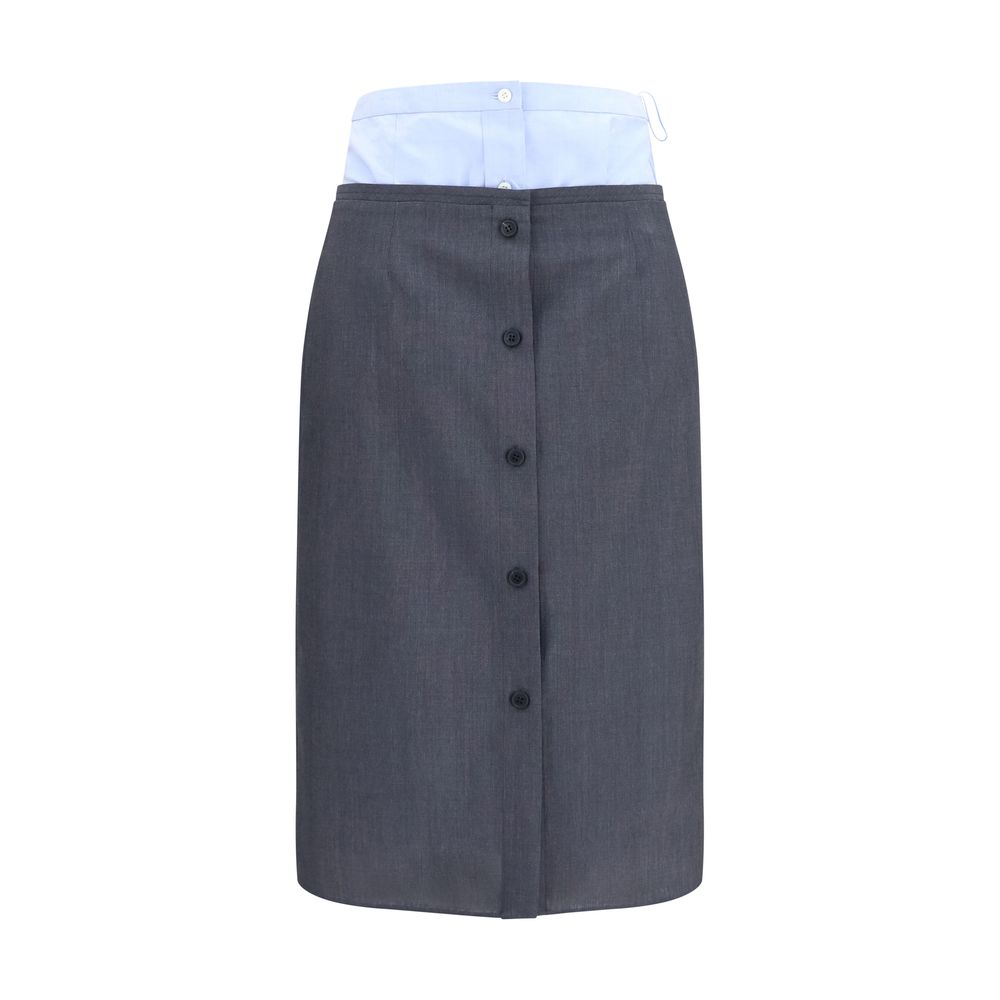 Prada Gray Cotton Midi Skirt | Regal Royce
