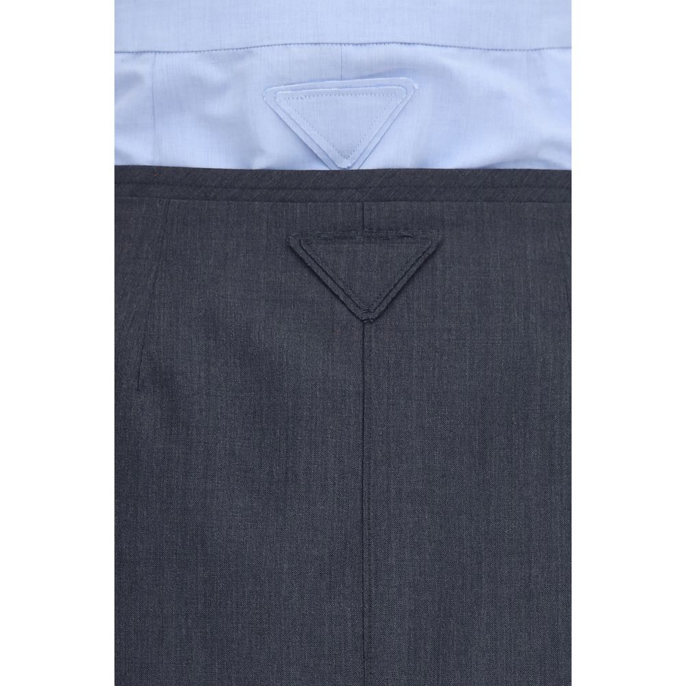 Prada Gray Cotton Midi Skirt | Regal Royce