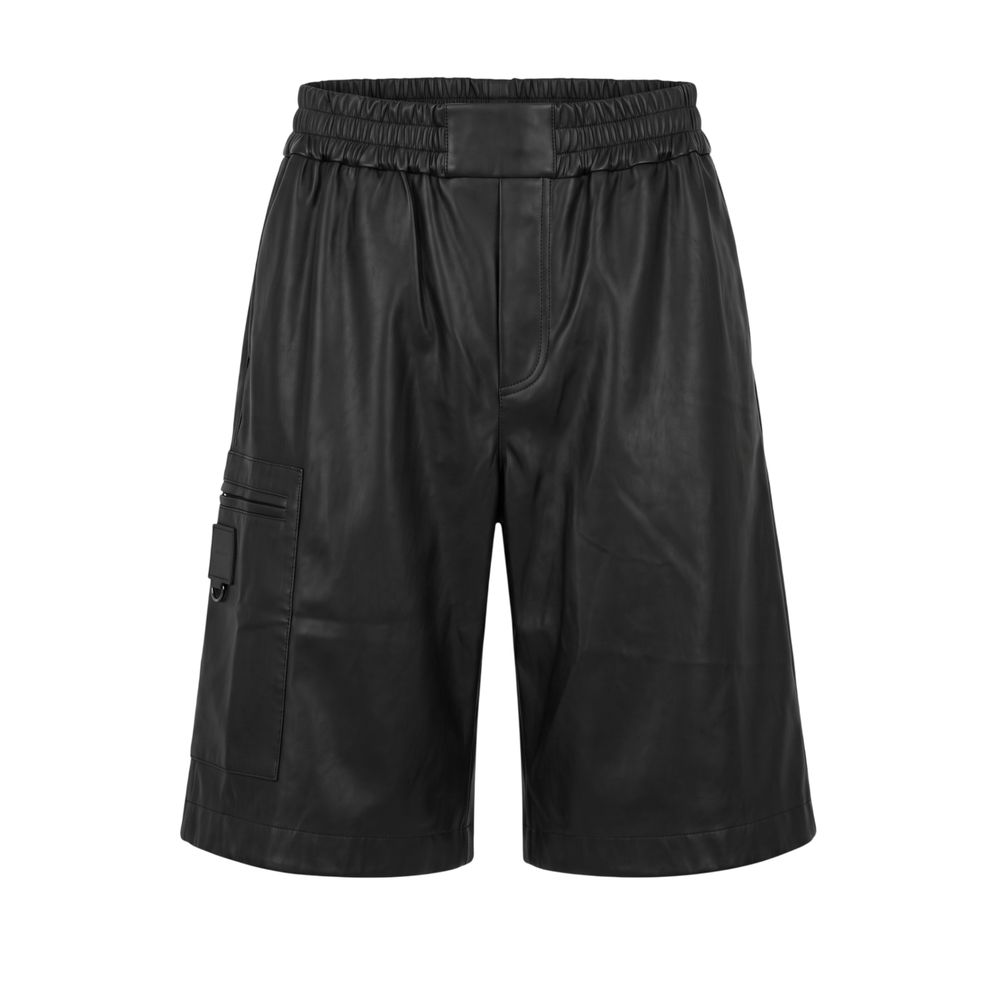 Trussardi Jeans Black Polyester Men Shorts | Regal Royce