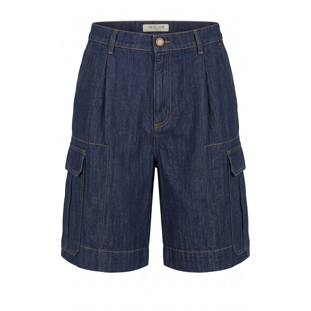 Trussardi Jeans Blue Cotton Blend Men's Short | Regal Royce