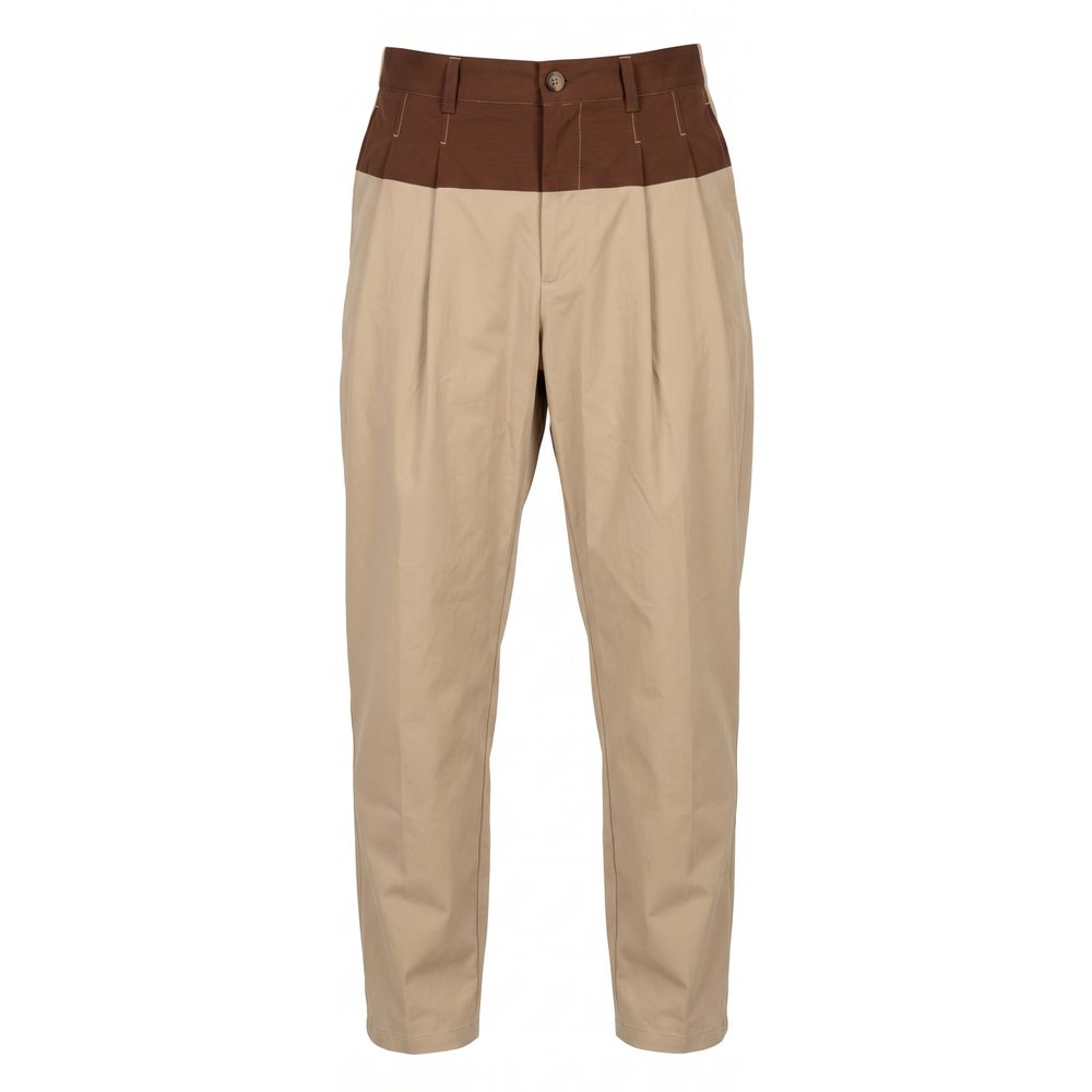 Trussardi Jeans Beige Cotton Mens Pants | Regal Royce