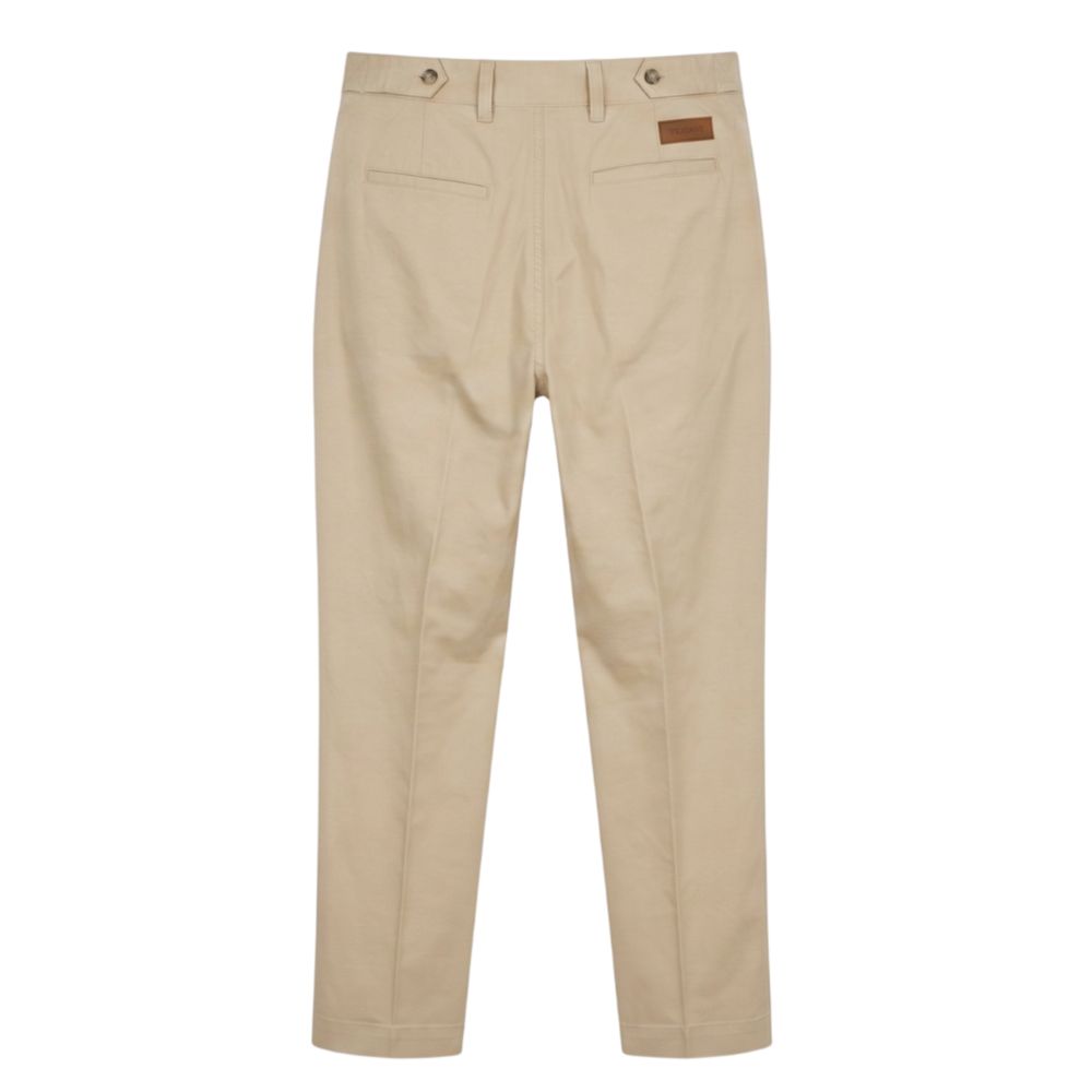Trussardi Jeans Beige Cotton Mens Pants | Regal Royce
