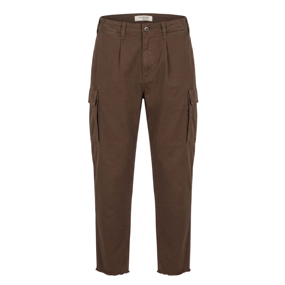 Trussardi Jeans Brown Cotton Men Pant | Regal Royce