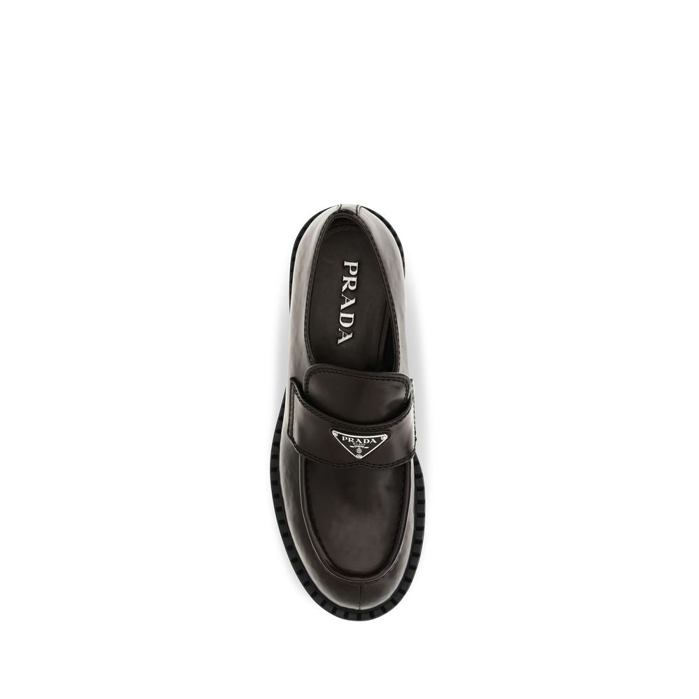 Prada Brown Calf Leather Bos Taurus Slip-On Loafers | Regal Royce