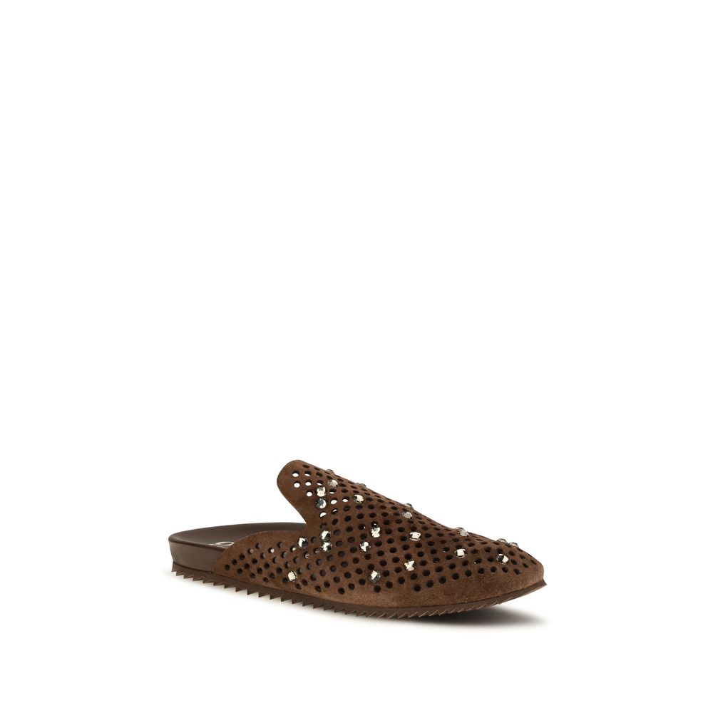 Pedro García Brown Calf Leather Bos Taurus Mules | Regal Royce