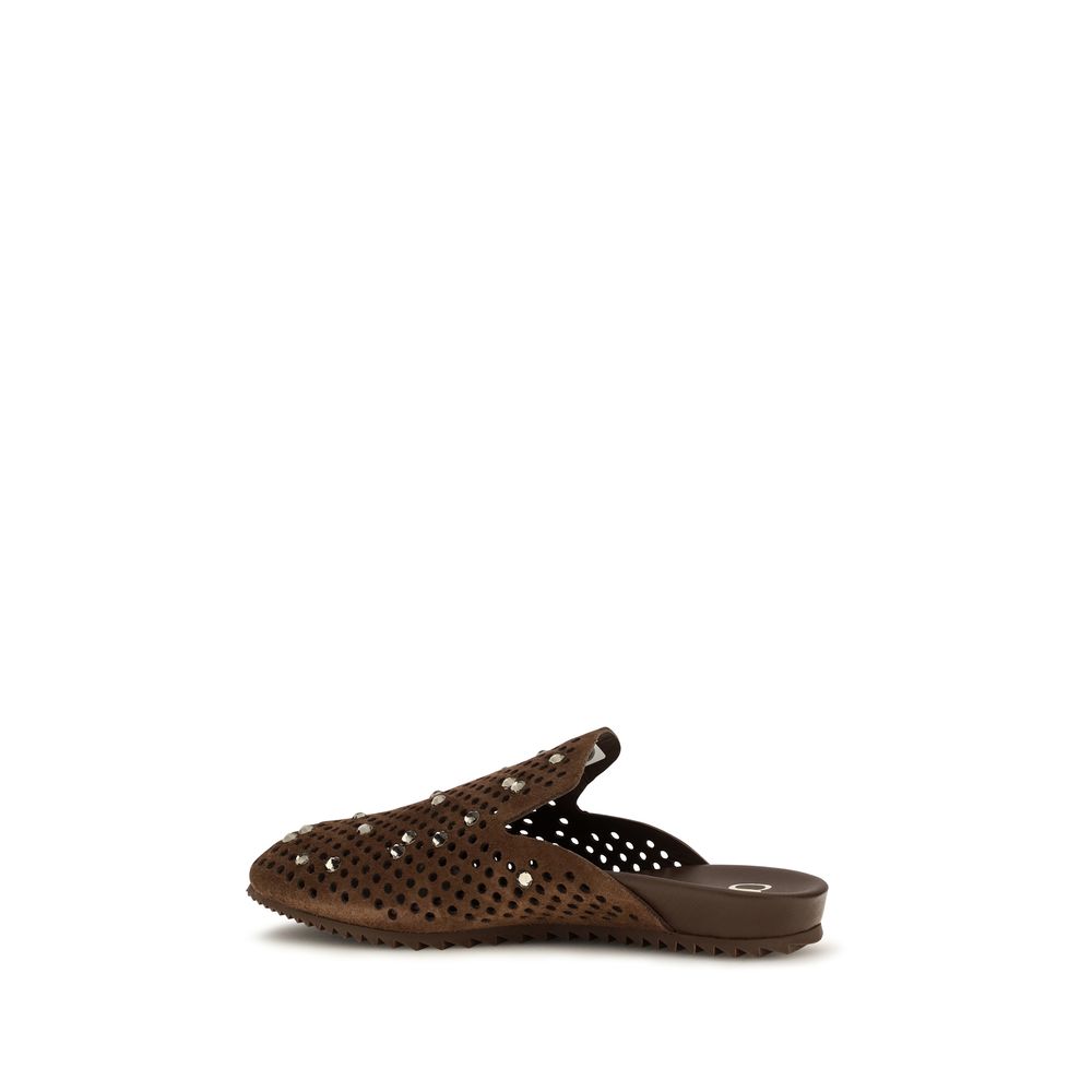 Pedro García Brown Calf Leather Bos Taurus Mules | Regal Royce