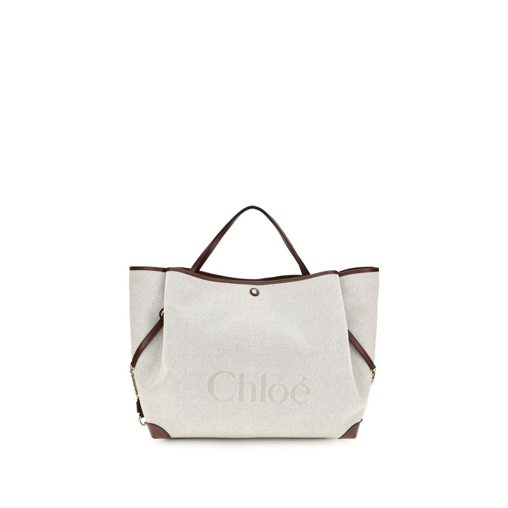 Chloé Beige Cotton Shoulder Bag | Regal Royce
