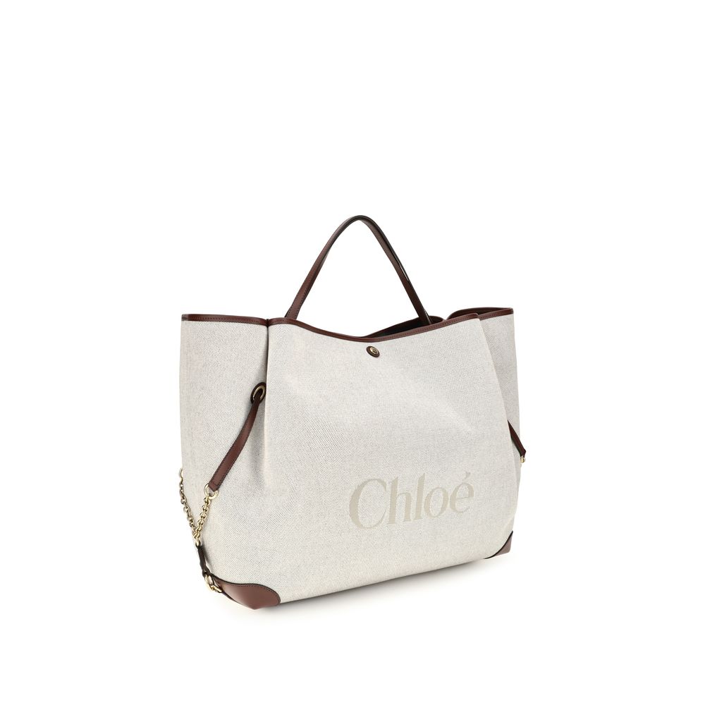Chloé Beige Cotton Shoulder Bag | Regal Royce