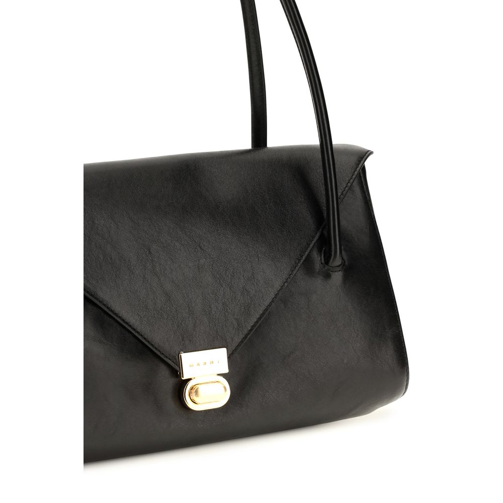 Marni Black Calf Leather Bos Taurus Shoulder Bag | Regal Royce