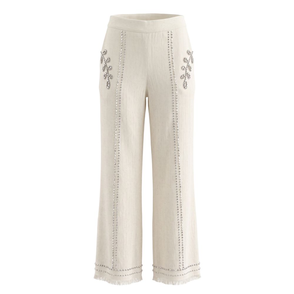 Trussardi Jeans White Cotton Women's Pants | Regal Royce