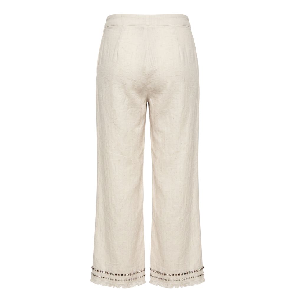 Trussardi Jeans White Cotton Women's Pants | Regal Royce