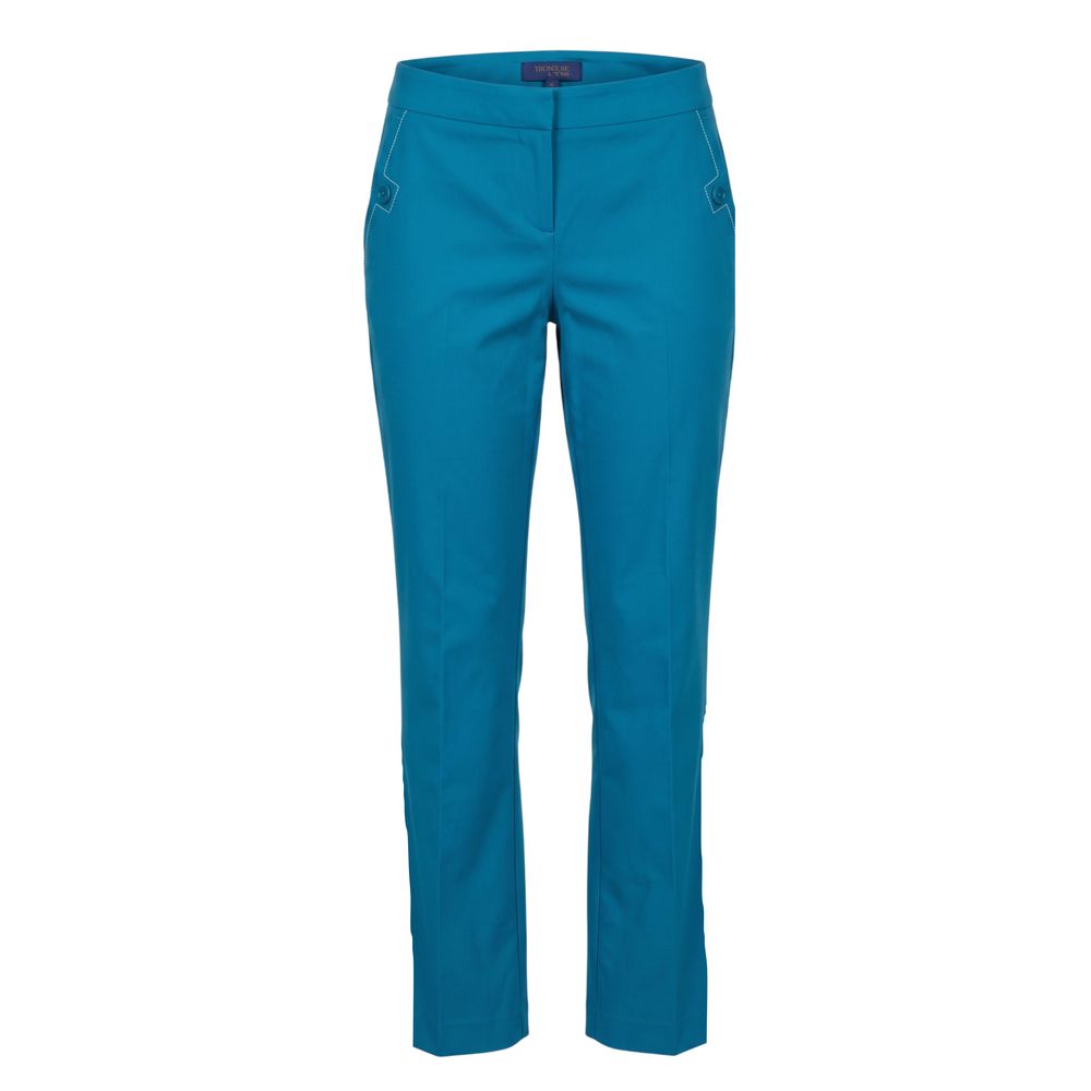 Trussardi Jeans Blue Cotton Women Pants | Regal Royce