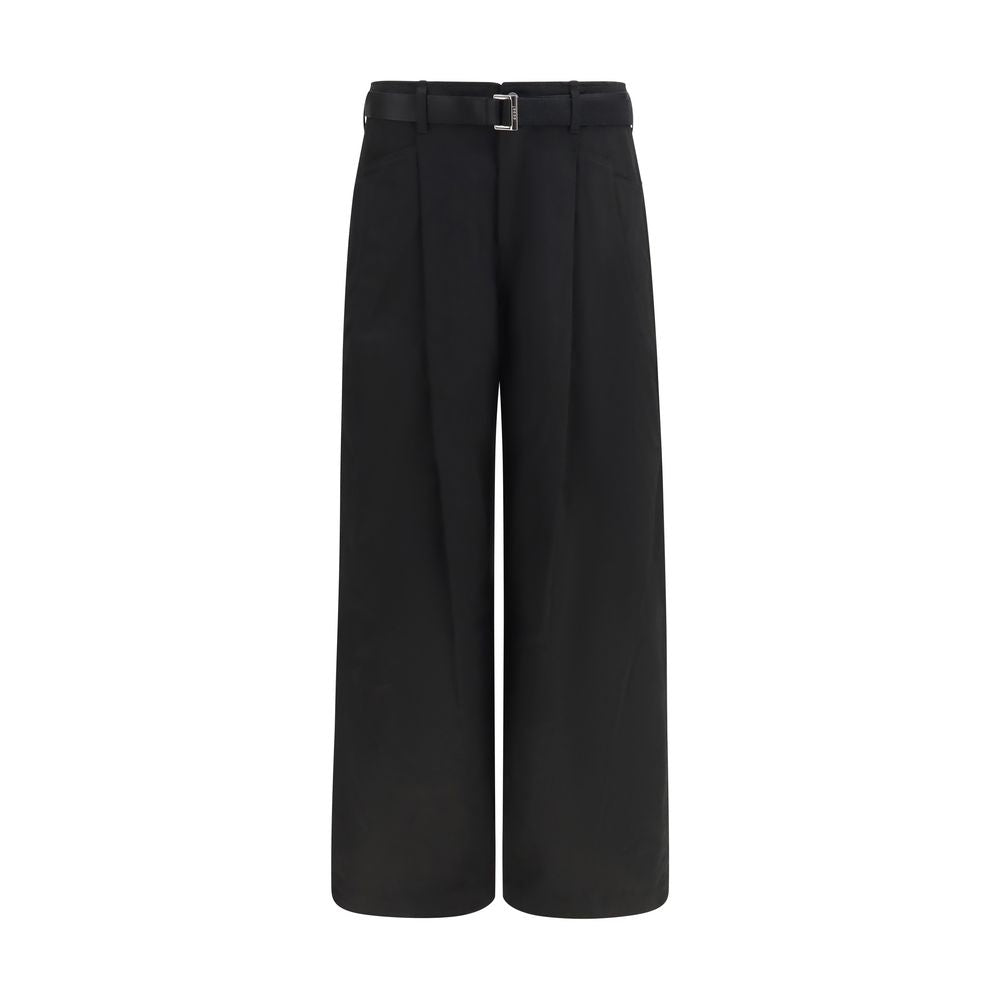 Sacai Black Cotton Chino Pants | Regal Royce