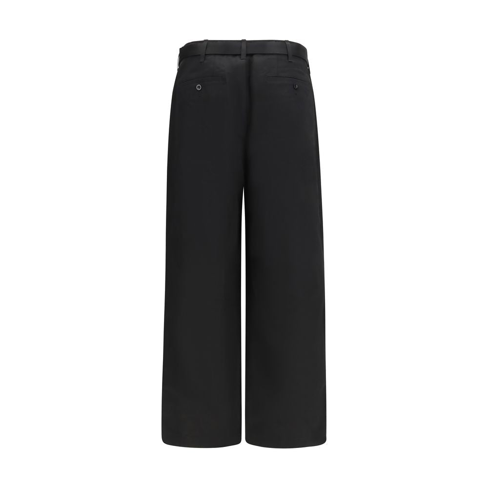 Sacai Black Cotton Chino Pants | Regal Royce