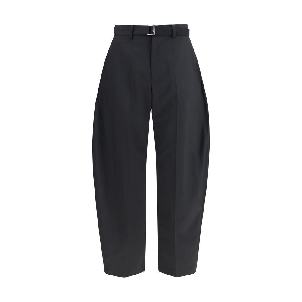 Sacai Black Polyester Casual Pants | Regal Royce