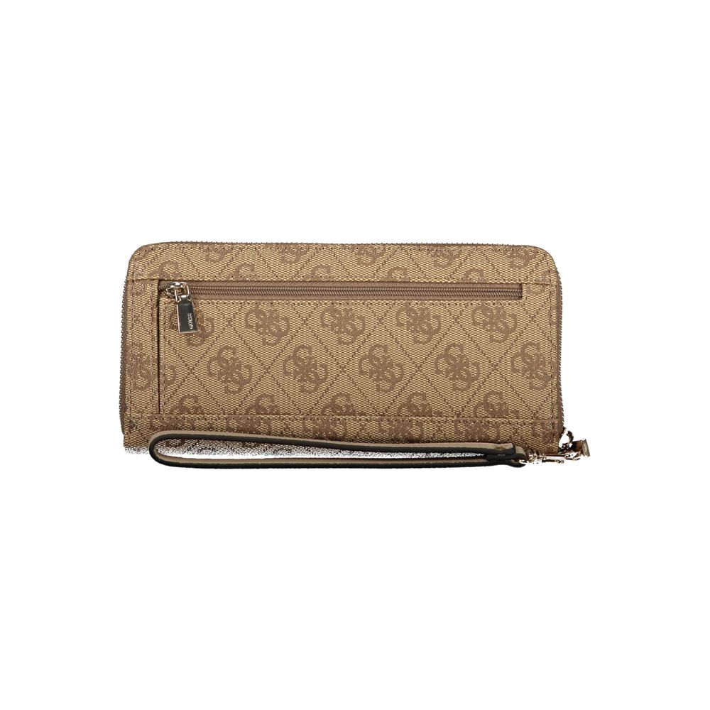 Guess Jeans Beige Polyurethane Women Wallet | Regal Royce